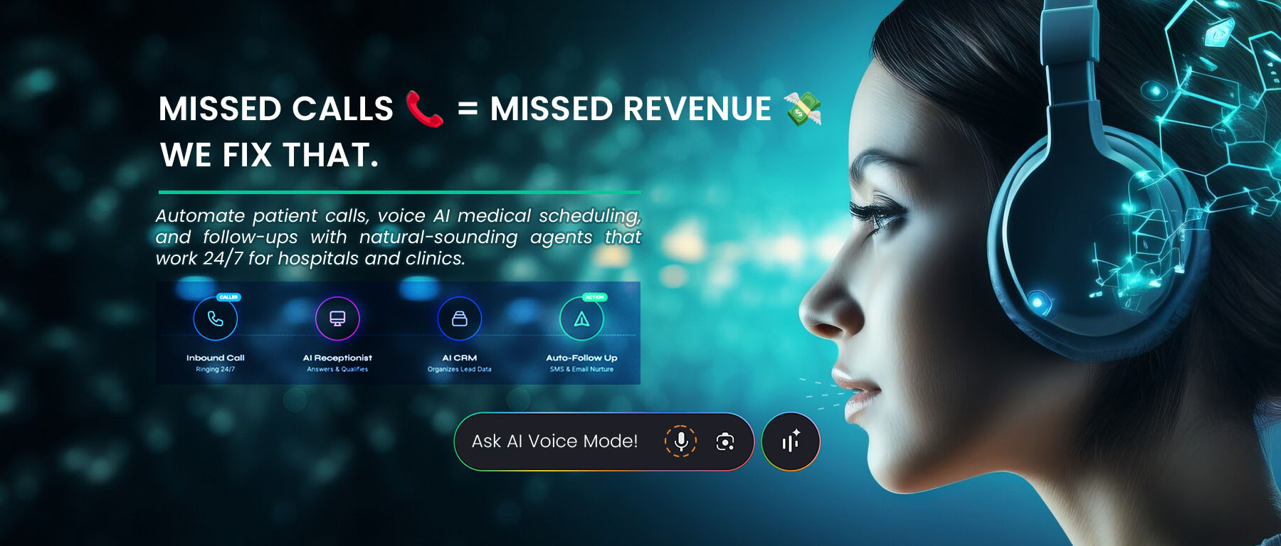 AI voice automation for clinics and hospitals—24/7 answering, instant booking, better patient experience.