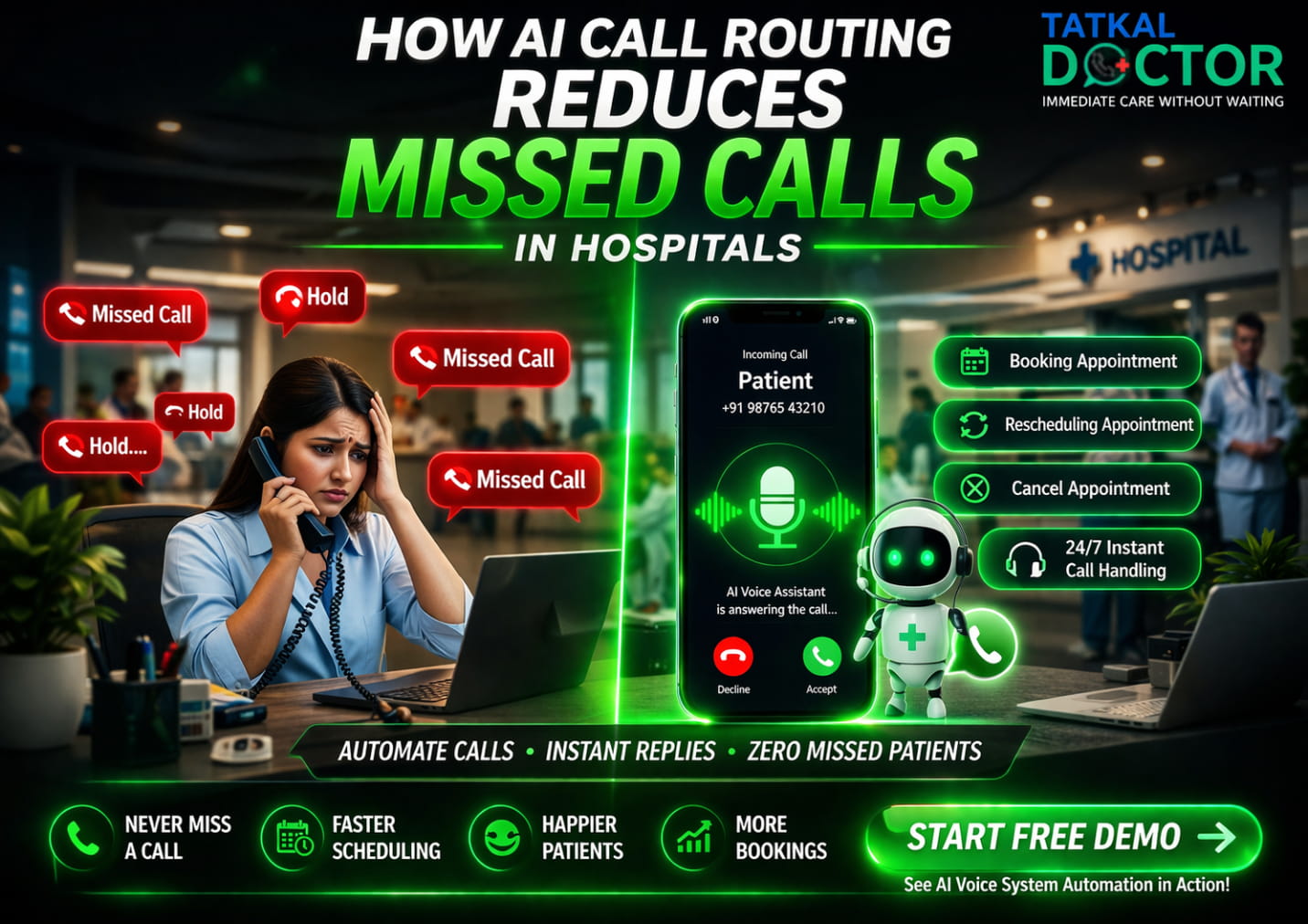 How AI Call Routing Reduces Missed Calls in Hospitals