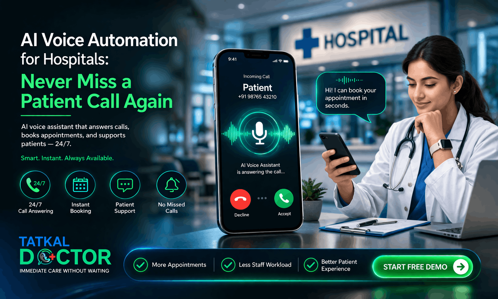 Never Miss a Patient Call Again: AI Voice Automation for Clinics